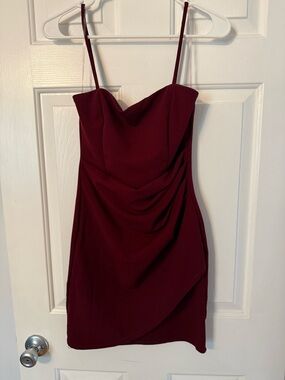Windsor Burgundy Draped Mini Dress